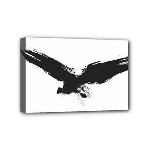 Grunge Bird Mini Canvas 6  X 4  (framed) by magann