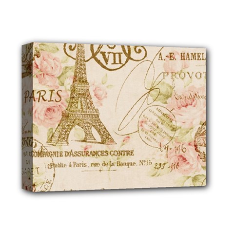 Floral Eiffel Tower Vintage French Paris Art Deluxe Canvas 14  X 11  (framed) by chicelegantboutique