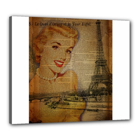 Yellow Dress Blonde Beauty   Canvas 24  X 20  (framed) by chicelegantboutique