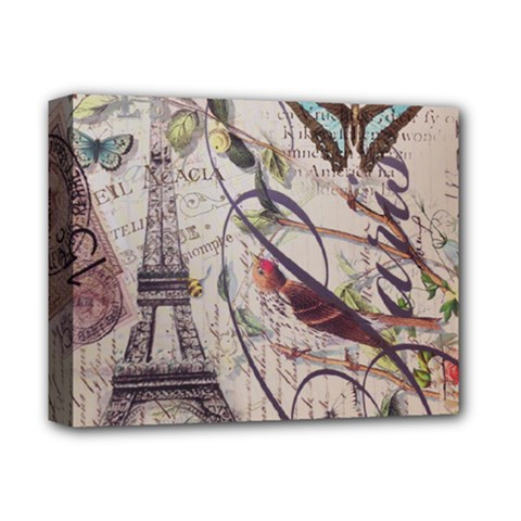 Paris Eiffel Tower Vintage Bird Butterfly French Botanical Art Deluxe Canvas 14  X 11  (framed) by chicelegantboutique