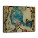 Victorian Girly Blue Bird Vintage Damask Floral Paris Eiffel Tower Canvas 14  x 11  (Framed) View1