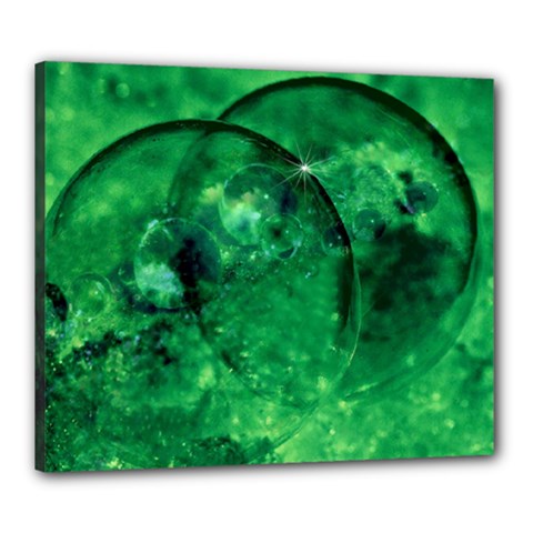 Green Bubbles Canvas 24  X 20  (framed) by Siebenhuehner