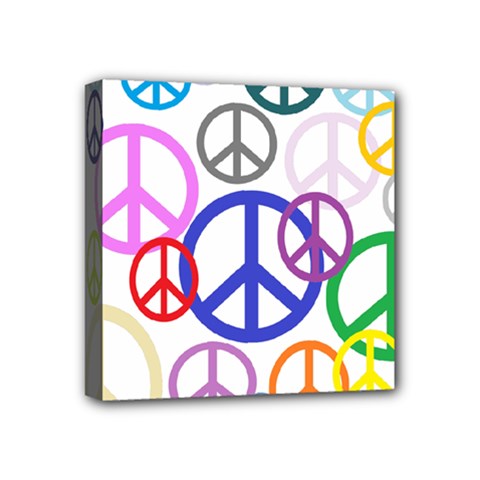 Peace Sign Collage Png Mini Canvas 4  X 4  (framed) by StuffOrSomething