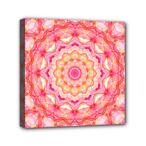 Yellow Pink Romance Mini Canvas 6  X 6  (framed) by Zandiepants