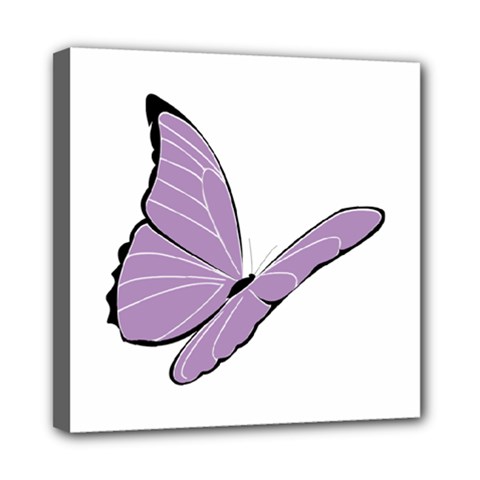 Purple Awareness Butterfly 2 Mini Canvas 8  X 8  (framed) by FunWithFibro