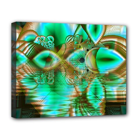 Spring Leaves, Abstract Crystal Flower Garden Deluxe Canvas 20  X 16  (framed) by DianeClancy