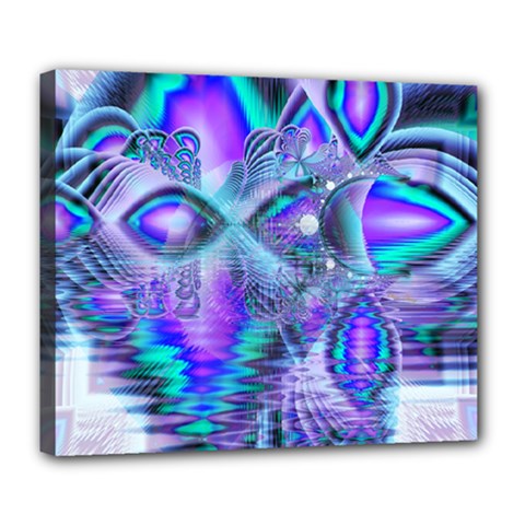 Peacock Crystal Palace Of Dreams, Abstract Deluxe Canvas 24  X 20  (framed) by DianeClancy