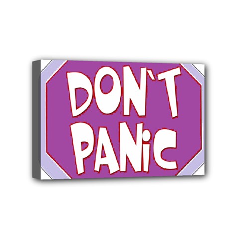 Purple Don t Panic Sign Mini Canvas 6  X 4  (framed) by FunWithFibro