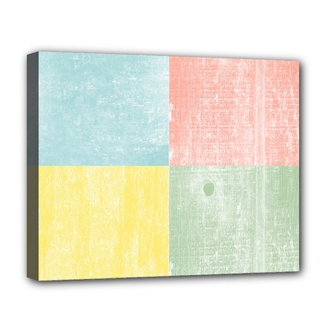 Pastel Textured Squares Deluxe Canvas 20  X 16  (framed) by StuffOrSomething