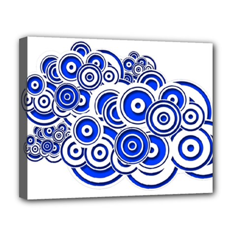 Trippy Blue Swirls Deluxe Canvas 20  X 16  (framed) by StuffOrSomething