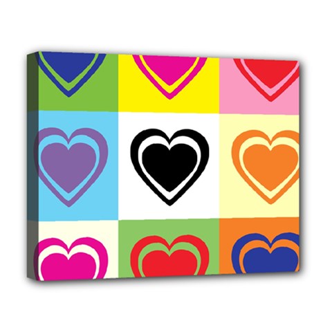 Hearts Deluxe Canvas 20  X 16  (framed) by Siebenhuehner