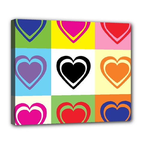 Hearts Deluxe Canvas 24  X 20  (framed) by Siebenhuehner