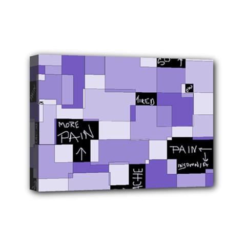 Purple Pain Modular Mini Canvas 7  X 5  (framed) by FunWithFibro