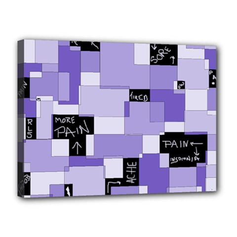 Purple Pain Modular Canvas 16  X 12  (framed) by FunWithFibro