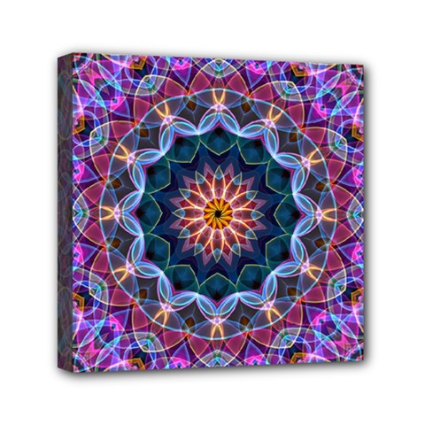 Purple Lotus Mini Canvas 6  X 6  (framed) by Zandiepants