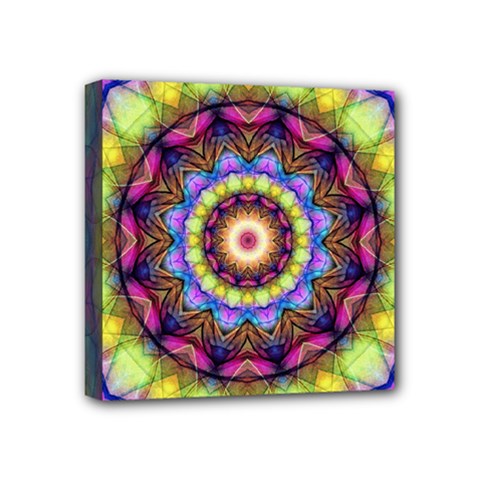 Rainbow Glass Mini Canvas 4  X 4  (framed) by Zandiepants