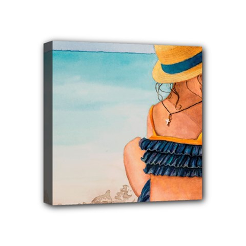 A Day At The Beach Mini Canvas 4  X 4  (framed) by TonyaButcher