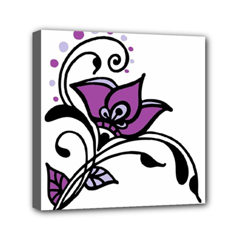 Awareness Flower Mini Canvas 6  X 6  (framed) by FunWithFibro