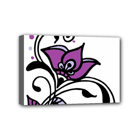 Awareness Flower Mini Canvas 6  X 4  (framed) by FunWithFibro