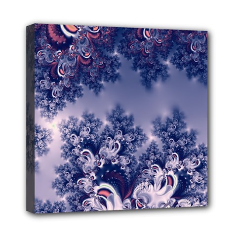 Pink And Blue Morning Frost Fractal Mini Canvas 8  X 8  (framed) by Artist4God