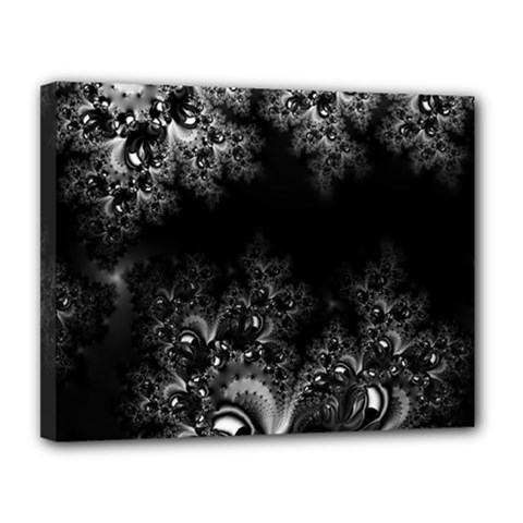 Midnight Frost Fractal Canvas 14  X 11  (framed) by Artist4God