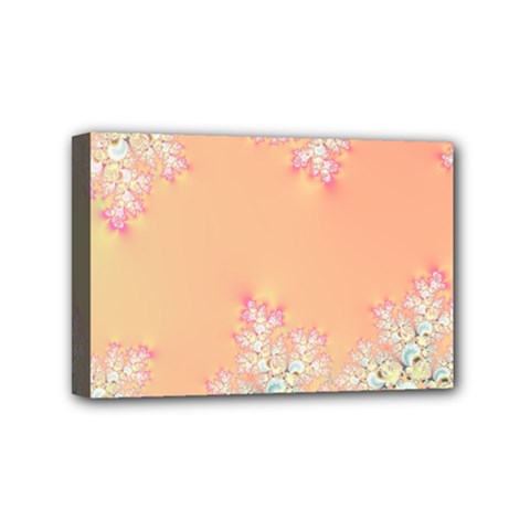 Peach Spring Frost On Flowers Fractal Mini Canvas 6  X 4  (framed) by Artist4God