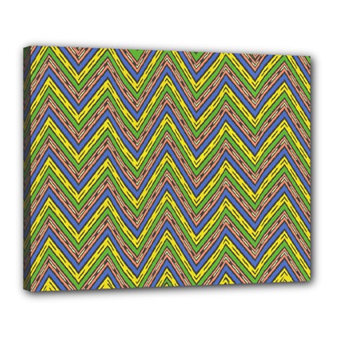 Zig Zag Pattern Canvas 20  X 16  (stretched) by LalyLauraFLM