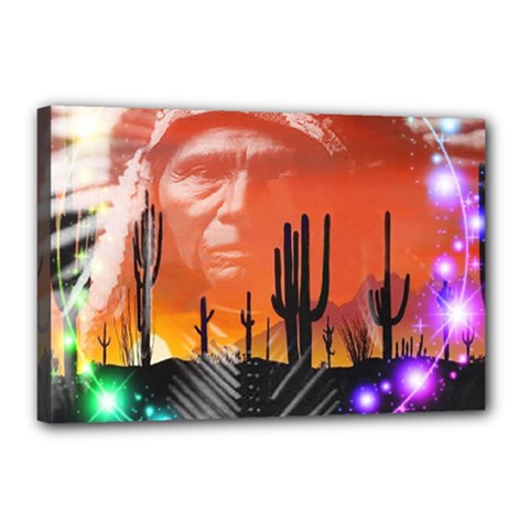 Ghost Dance Canvas 18  X 12  (framed) by icarusismartdesigns