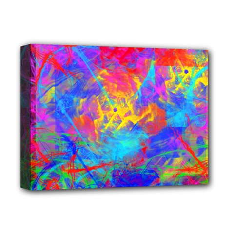 Colour Chaos  Deluxe Canvas 16  X 12  (framed)  by icarusismartdesigns