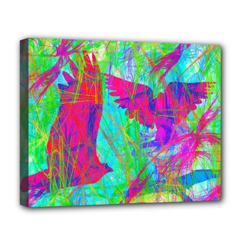 Birds In Flight Deluxe Canvas 20  X 16  (framed) by icarusismartdesigns