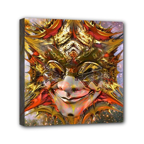 Star Clown Mini Canvas 6  X 6  (framed) by icarusismartdesigns