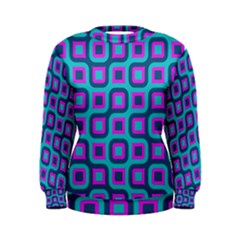 Blue Purple Squares Pattern Women s Sweatshirt by LalyLauraFLM