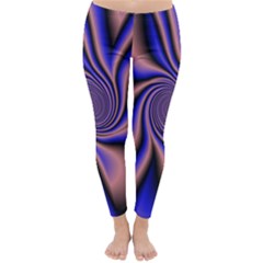 Purple Blue Swirl Winter Leggings  by LalyLauraFLM