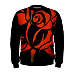 Red Rose Etching On Black Men s Sweatshirt by StuffOrSomething