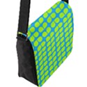 Blue Lime Leaf Pattern Flap Closure Messenger Bag (Large) View2