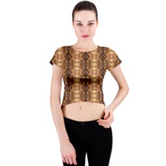 Faux Animal Print Pattern Crew Neck Crop Top by GardenOfOphir