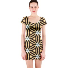 Faux Animal Print Pattern Short Sleeve Bodycon Dress by GardenOfOphir