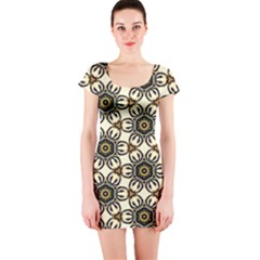 Faux Animal Print Pattern Short Sleeve Bodycon Dress by GardenOfOphir