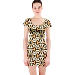 Faux Animal Print Pattern Short Sleeve Bodycon Dress by GardenOfOphir