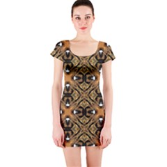 Faux Animal Print Pattern Short Sleeve Bodycon Dress by GardenOfOphir