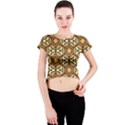 Faux Animal Print Pattern Crew Neck Crop Top View1