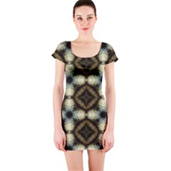 Faux Animal Print Pattern Short Sleeve Bodycon Dress by GardenOfOphir