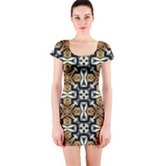 Faux Animal Print Pattern Short Sleeve Bodycon Dress by GardenOfOphir