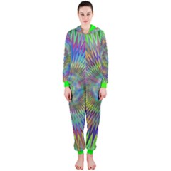 Hypnotic Star Burst Fractal Hooded Onepiece Jumpsuit (ladies) by StuffOrSomething