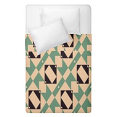 Brown Green Rectangles Pattern   Duvet Cover (single Size) by LalyLauraFLM