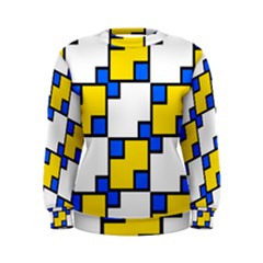 Yellow And Blue Squares Pattern  Sweatshirt by LalyLauraFLM