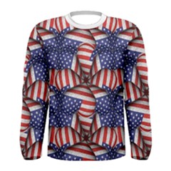 4th Of July Modern Pattern Print Men s Long Sleeve T-shirt by dflcprintsclothing