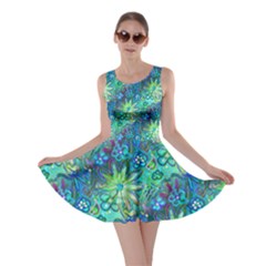 Rokin Aqua Blue Floral Skater Dress by rokinronda