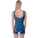 Florescent Blue Cheetah  Women s Boyleg One Piece Swimsuit View2