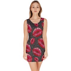 Sassy Lips Red Black  Bodycon Dress by OCDesignss